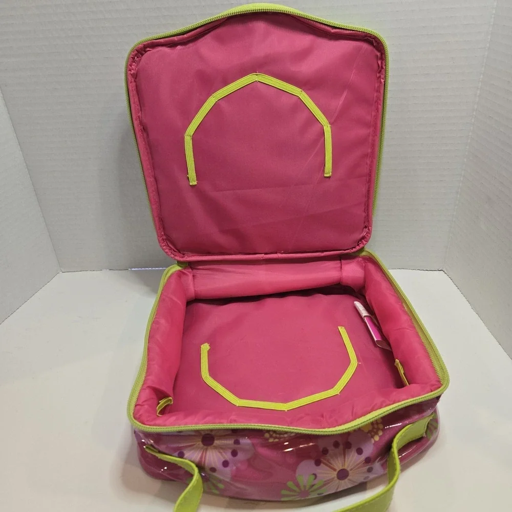 Polly‎ Pocket Pink and Chartreuse Lunchbox Doll Case 2007 EUC